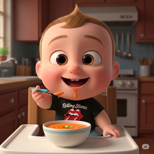 Joan Manel comiendo felizmente